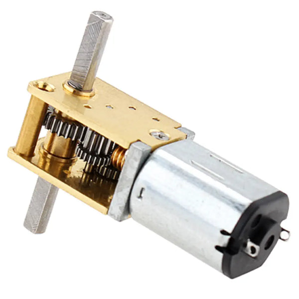 12V Tiny DC Worm Gear Motor w/ Dual Shaft, 68RPM