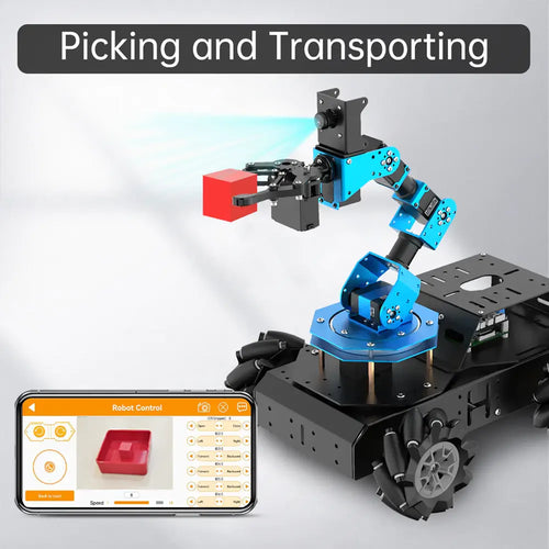 Hiwonder ArmPi Pro Raspberry Pi ROS Robotic Arm Developer Kit w/ 4WD Mecanum Wheel Chassis Open Source Robot Car