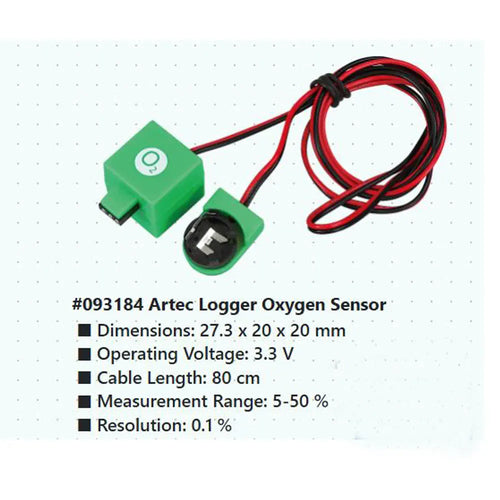 Oxygen Sensor for Artec Logger Wireless Data Logger - Learn about Respiration, Study combustion and more - Easy and Real Scientific Experiments Educational Toolkit