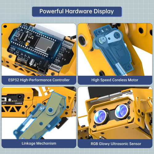 MechDog Hiwonder Open Source AI Robot Dog with ESP32 Controller, High-Speed Coreless Servos Support Scratch, Arduino, and Python - Advanced Kit