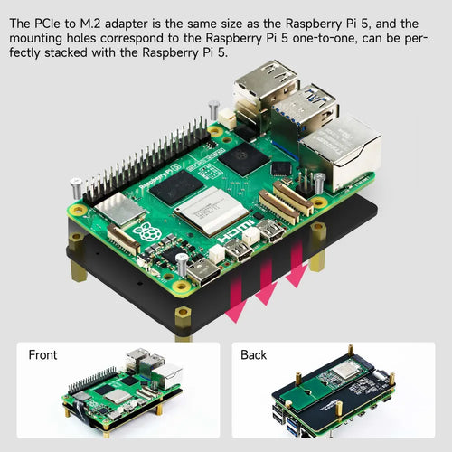 PCIe to M.2 adapter expansion board for Raspberry Pi 5-Board + 256G SSD