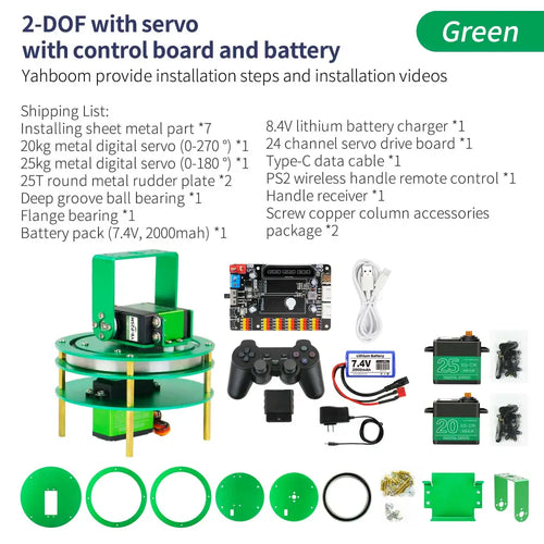 Yahboom 2DoF Electric Platform w/ 20kg/25kg Metal Servo for Robot Car