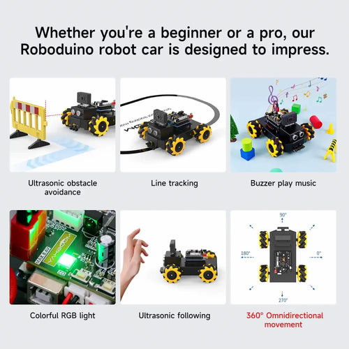 Roboduino V2 AI Vision Car with ESP32 WiFi camera for Arduino UNO