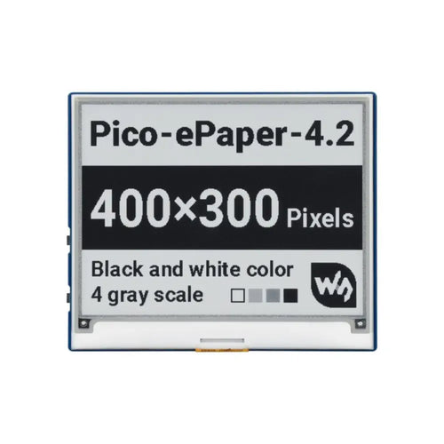 4.2-inch E-Paper Display Module for RPi Pico, 400x300, Black/White, SPI