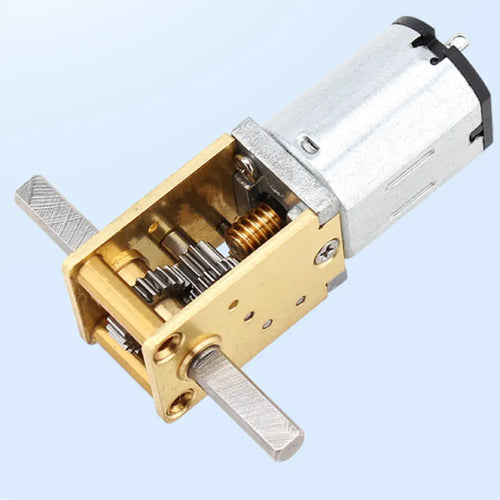 12V Tiny DC Worm Gear Motor w/ Dual Shaft, 68RPM