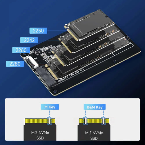 PCIe to M.2 adapter expansion board for Raspberry Pi 5 - Separate board