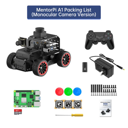 Hiwonder Raspberry Pi 5 Robot Car MentorPi A1 Ackermann Chassis ROS2 Support SLAM &amp; Autonomous Driving (Monocular Camera/with Raspberry Pi 5 4GB)