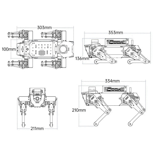 ROSPug Quadruped Bionic Robot Dog Powered by Jetson Nano ROS Open Source Python Programming