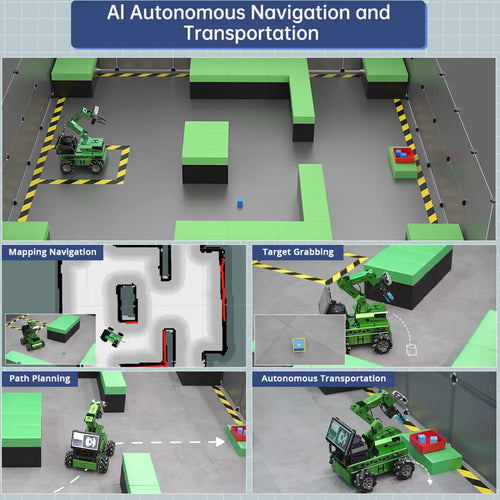 JetRover ROS Robot Car with Vision Robotic Arm Powered by Jetson Nano Support SLAM Mapping &amp; Navigation (Advanced Kit, Ackerman Chassis, LiDAR A1)