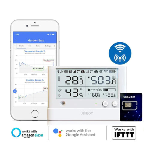 UBIBOT WS1 PRO IOT WIFI &amp; 4G TEMPERATURE &amp; HUMIDITY SENSOR/DATA LOGGER