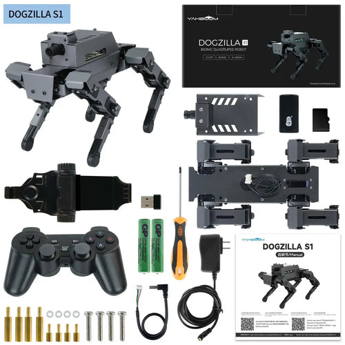 Yahboom Dogzilla S1 12 DOF Visual AI Desktop Quadruped Bionic ROS2 Robot Dog for Raspberry Pi 5 (w/o Raspberry Pi Board)