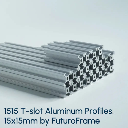 1515 Aluminum Profiles, 15x15mm, 1500mm, 4 Pieces, Silver