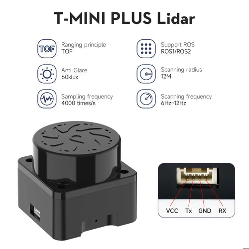 Yahboom T-MINI-Plus Lidar TOF Ranging 12M support ROS1 ROS2