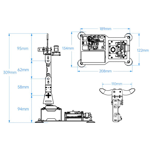 Hiwonder ArmPi mini 5DOF Vision Robotic Arm Powered by Raspberry Pi 5 Support Python OpenCV Target Tracking for Beginners (No Raspberry Pi 5 Included)