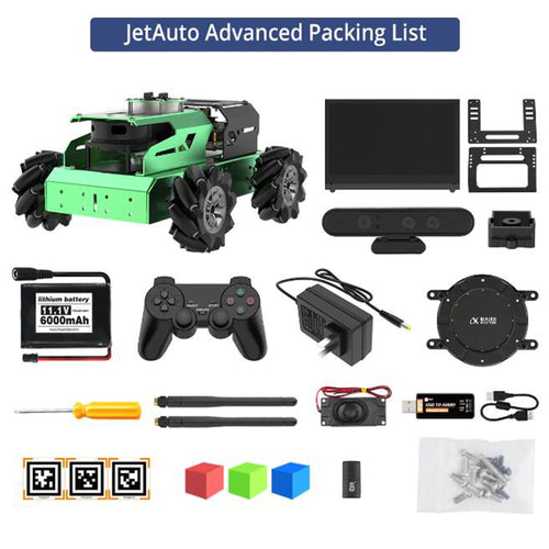 Hiwonder JetAuto ROS Robot Car Powered by Jetson Nano with Lidar Depth Camera Touch Screen, Mapping and Navigation (Advanced Kit/EA1 G4 Lidar)