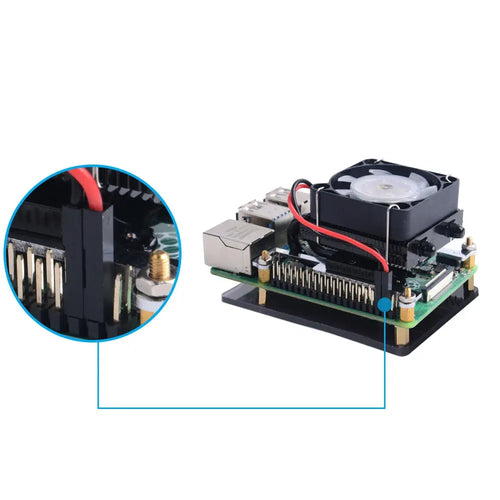 52Pi Low-Profile ICE Tower Cooling Fan for Raspberry Pi 4/3B+/3B (Black)