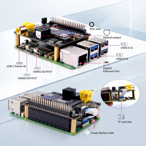 52Pi NVdigi Expansion Adapter Board w/ HiFiBerry Digi+ for Raspberry Pi 5