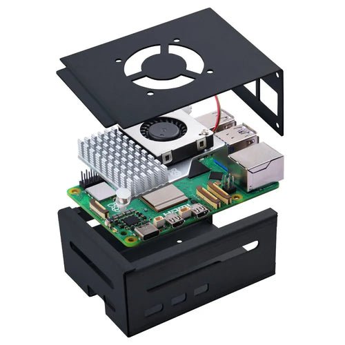 52Pi Raspberry Pi 5 Metal Case w/ Cooling Fan & Heatsinks