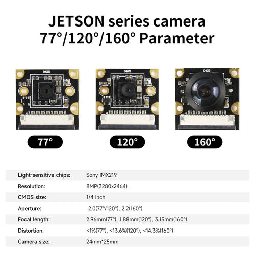 NVIDIA Jetson IMX219 camera 8MP compatible with NANO/Xavier NX/TX2 NX/Orin NAO/Orin NX-22Pin 77&