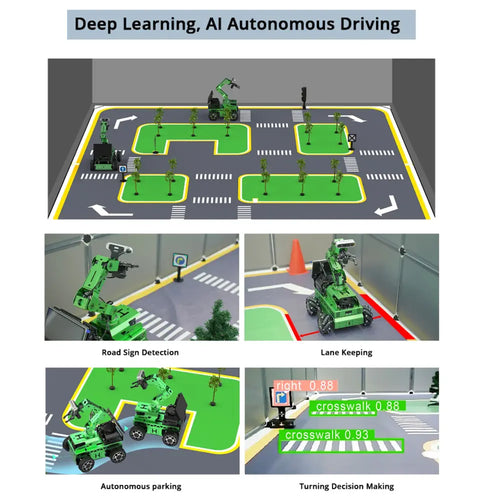 JetRover ROS Robot Car with Vision Robotic Arm Powered by Jetson Nano Support SLAM Mapping &amp; Navigation (Standard Kit, Ackerman Chassis, LiDAR A1)