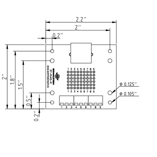 RJ45 Screw Terminal Breakout Board with Rubber Feet