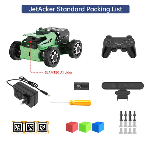 JetAcker ROS Education Robot Car with Ackerman Structure Support SLAM Mapping Navigation Learning (Standard Kit with Jetson Orin Nano 4GB, A1 Lidar)