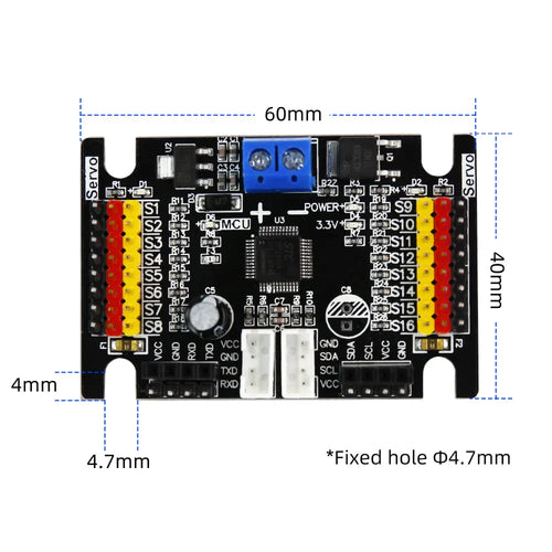 Yahboom 16 Channel PWM Servo Control Debugging Board w/ Bluetooth APP Control for Robotic Arm