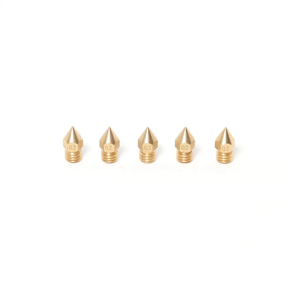 3D Printing Canada MK8 Brass Nozzle for 1.75mm Filament, 0.2mm Output (5 Pack)