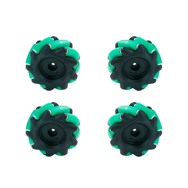 Yahboom Mecanum Wheel Kit for DIY Robot Car - 65mm Hexagonal Coupling, Black-Green (4x) EN Manual