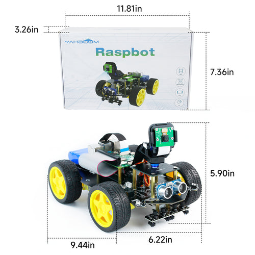 Yahboom Raspbot AI Vision Robot Car with FPV camera for Raspberry Pi 5(With Raspberry Pi 5 4G Board)