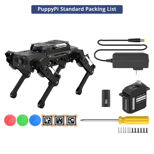 Hiwonder PuppyPi Quadruped Robot with AI Vision Powered by Raspberry Pi 5 ROS Open Source Robot Dog (Standard Kit/ with Raspberry Pi 5 4GB)