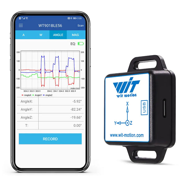 WITMOTION WT901BLECL MPU9250 High-Precision 9-Axis Gyroscope, Accelerometer, Magnetometer, 3-Axis Bluetooth AHRS IMU Sensor for Arduino