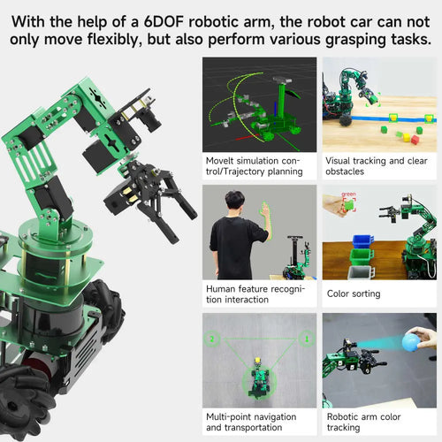 Yahboom Rosmaster X3 Plus 6-DOF Robotic Arm with AI Vision and Voice Control RaspberryPi Version(With RaspberryPi 5 8G Board)