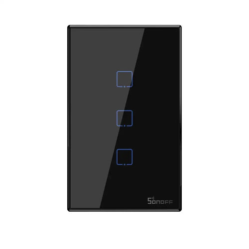 SONOFF TX Series WiFi Wall Switch (T3, US, 3 Gang, Black)