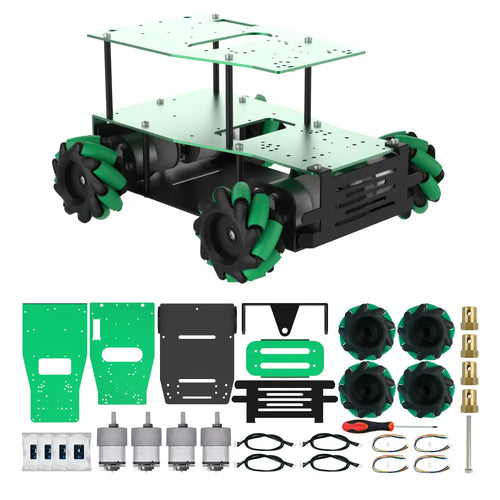 Yahboom Aluminum Alloy ROS Robot Car Chassis - Pendulum Suspension Mecanum Wheel - Medium (EN Manual)