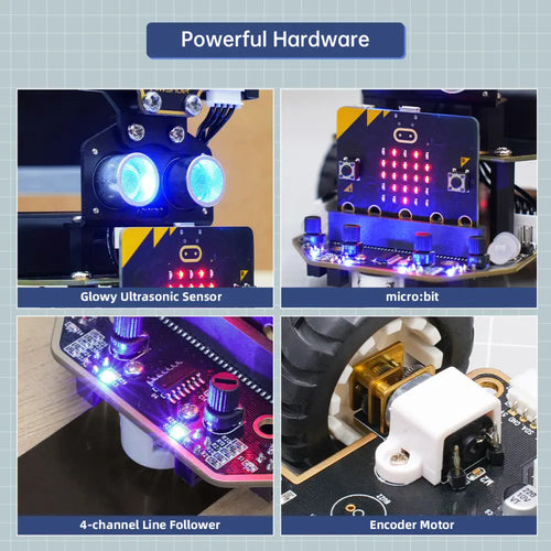 AI Vision Robot Nexbit, micro:bit Programming Educational Robot, Support WonderCam Smart Vision Module (Nexbit Intelligent Transportation Kit)