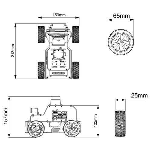 Pi 5 Robot Car MentorPi A1 Ackermann Chassis ROS2-HUMBLE Support SLAM and Autonomous Driving (Depth Camera/with Raspberry Pi 5 8GB Version)