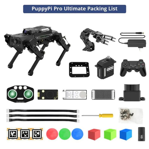 Hiwonder PuppyPi Pro Quadruped Robot with AI Vision Powered by Raspberry Pi 5 ROS Open Source Robot Dog (Ultimate kit with Raspberry Pi 5 8GB)