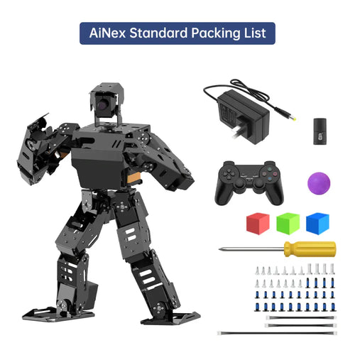 AiNex ROS Education AI Vision Humanoid Robot Powered by Raspberry Pi Inverse Kinematics Learning Teaching Kit (Standard Kit/ WIth Raspberry Pi 4B 8GB)