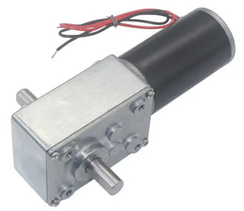 24V 80RPM High Torque Dual Shaft 31D Motor w/ Worm Gear Reduction