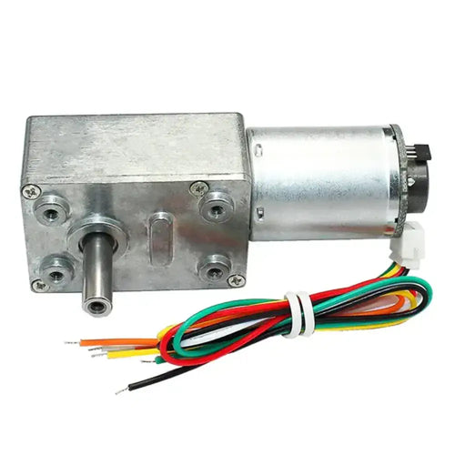 High Torque DC Worm Gear Motor w/ Encoder - 12V, 6RPM