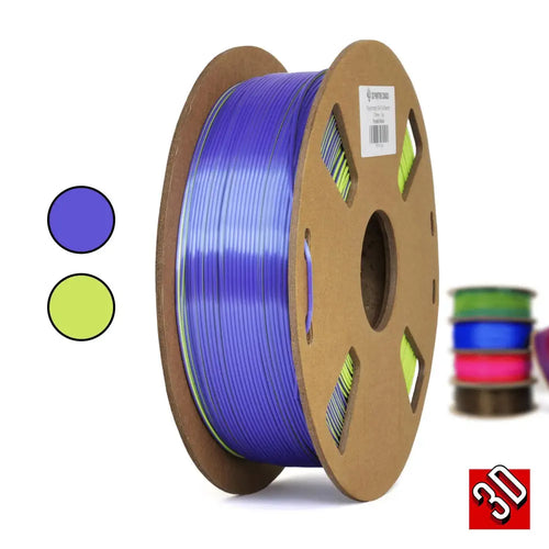 Purple/Yellow Polychromatic Dual Colour Silk PLA Filament - 1.75mm, 1kg