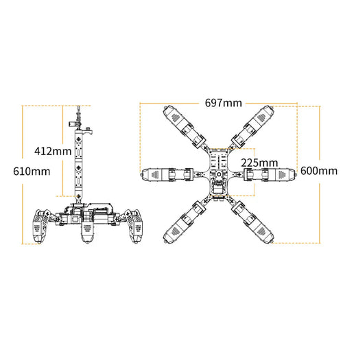 SpiderPi Pro: Hiwonder Hexapod Robot with AI Vision Robotic Arm Powered by Raspberry Pi (Raspberry Pi 4B 4GB Included)