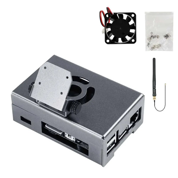 RDK X3 Aluminum Alloy Case with Cooling Fan(With Camera Bracket and Antenna)