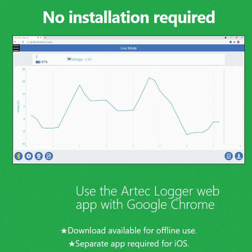 Artec Logger Main Unit Wireless Data Logger, Easy and Real Scientific Experiments Educational Toolkit - Supports Chrome OS / iOS Windows / MacOS / Android