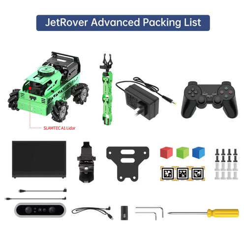 JetRover ROS Robot Car with Vision Robotic Arm Support SLAM Mapping/ Navigation (Advanced Kit with Jetson Nano 4GB, Mecanum Chassis, Lidar A1)