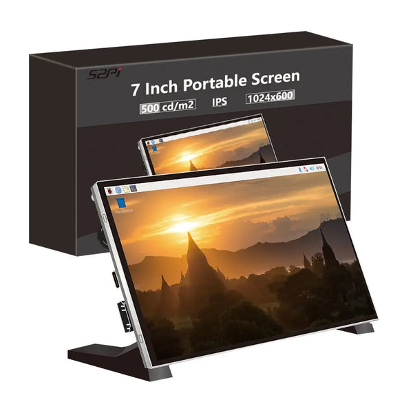 7-Inch 1024x600 IPS Display 60Hz Portable Monitor for RPi Windows PC (No Touch)