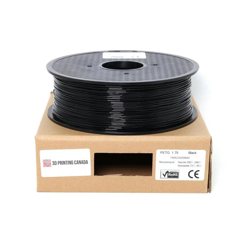 Black Standard PETG Filament 1.75mm 1kg