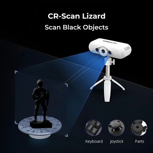 Creality CR-Scan Lizard Premium 3D Scanner, 10 FPS, Markerless Quick Scan, Turntable Handheld Mode, Black Object Scanning