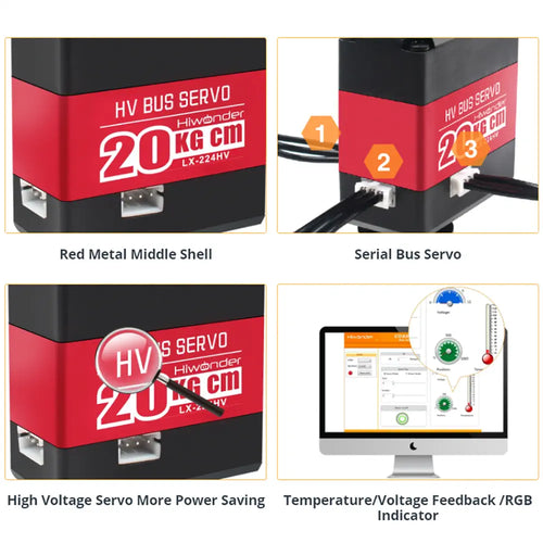 Hiwonder LX-224HV Three Connector Bus High Voltage Servo